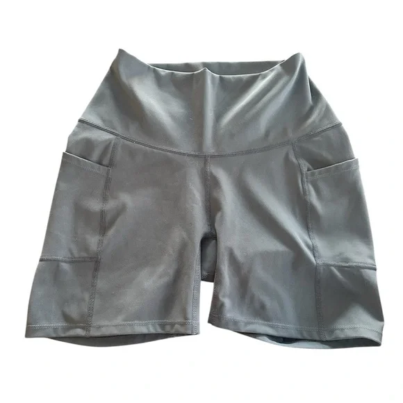 RATAVES Women Charcoal Bike Short With Pockets And Butt Lift Size Small 5”Inseam - Picture 2 of 4